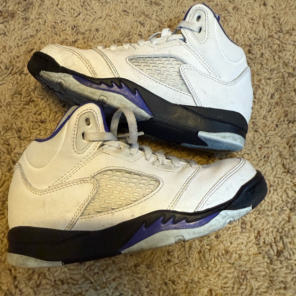 Jordan White and Purple Sneakers with Air Unit